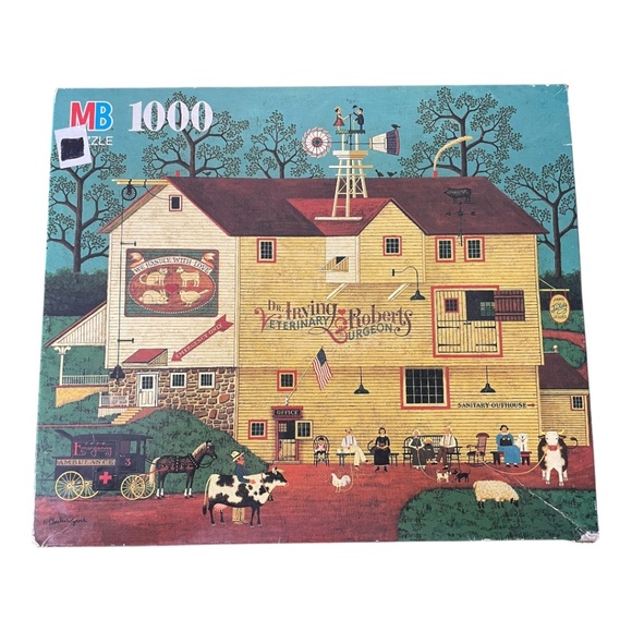 Vintage Charles Wysocki Americana Puzzle 1000 pc Veterinary Surgeon COMPLETE - Picture 1 of 8